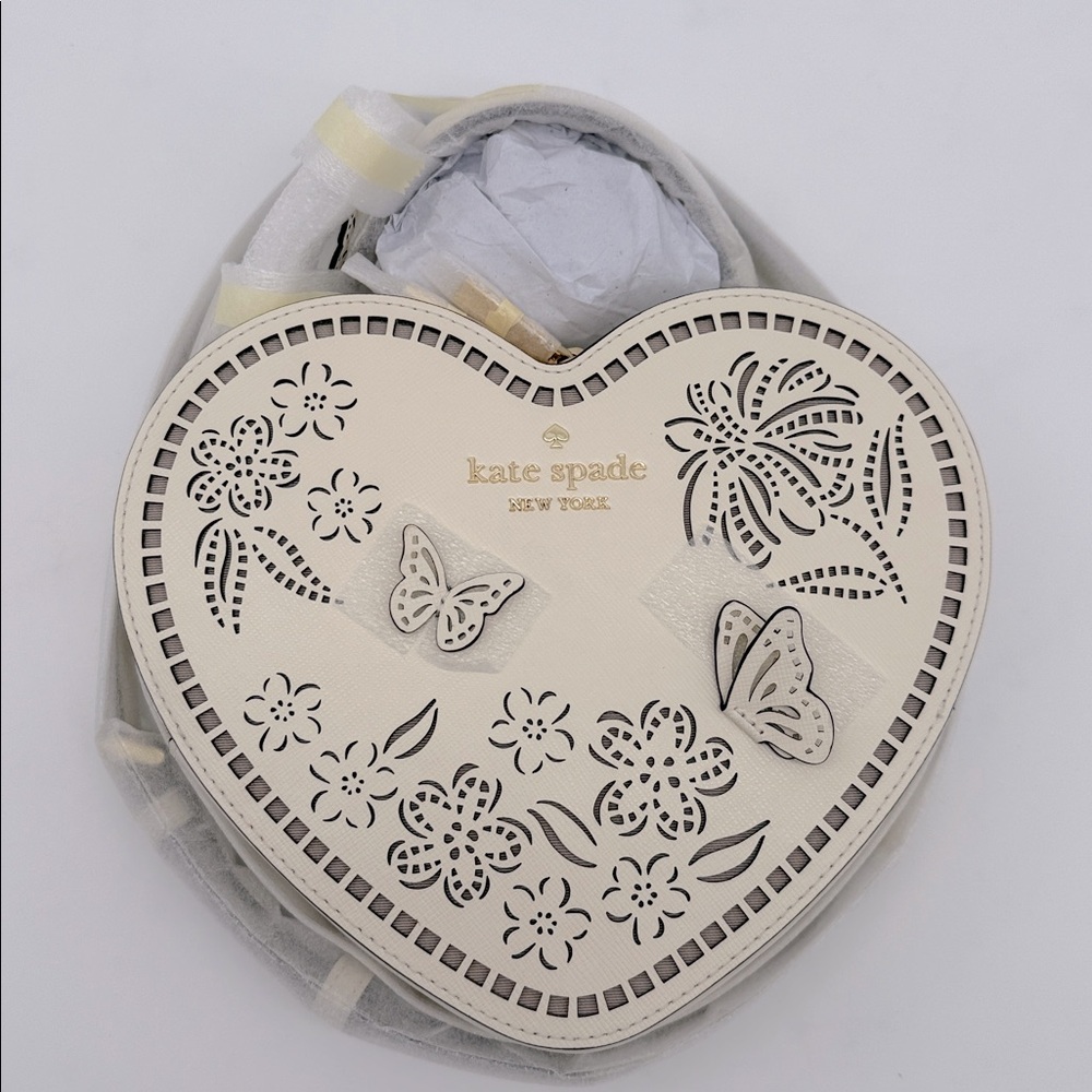 Kate Spade Love Shack Perforated Heart Crossbody Meringue